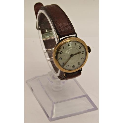 1439 - Vintage wristwatch with 9ct gold casework, together with a gold plated pocket watch