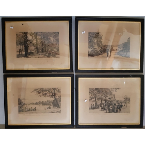 171 - Tristram James Ellis (1844-1922) - Set of four prints of London: 'Hyde Park, Rotten Row (mid-day)', ... 