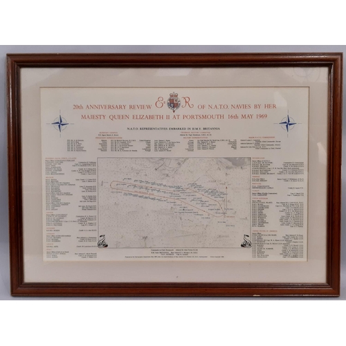 174 - Framed presentation of 20th Anniversary Review of N.A.T.O. Navies by Her Majesty Queen Elizabeth II ... 