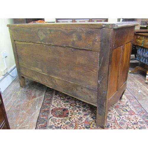 2646 - 18th century continental walnut buffet enclosed by two panelled doors with further carved detail on ... 