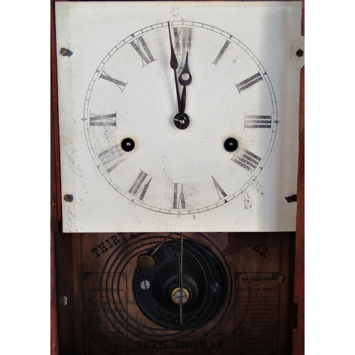 1450 - A Seth Thomas mantle clock in rosewood case, with 30 hour striking movement