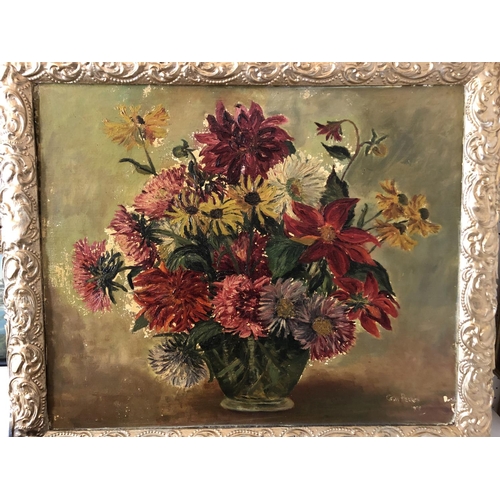 12 - Nine Paintings Mostly of Landscapes to include: Gay Pearce - Still life of vase of flowers, 1958, oi... 