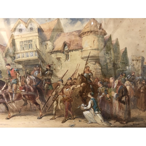 14 - Charles Cattermole (1832-1900) - Knights Returning, watercolour on paper, signed lower right, 35.5 x... 