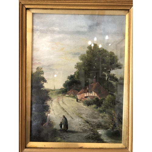 8 - Two c.20th Century Oil Paintings to include - Mother and Child Walking Along Country Path, 27 x 20 c... 