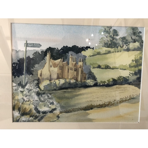 25 - Two Watercolours and a Print (Local Interest) - The Dower House, Stoke Park, unsigned, 16.5 x 25 cm;... 