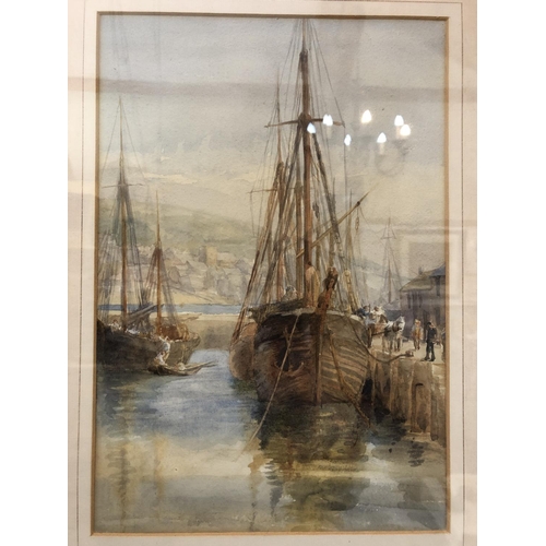 27 - Circle of Henry Scott Tuke RA RWS (1858-1929) - Harbour Scene, watercolour on paper, unsigned with a... 