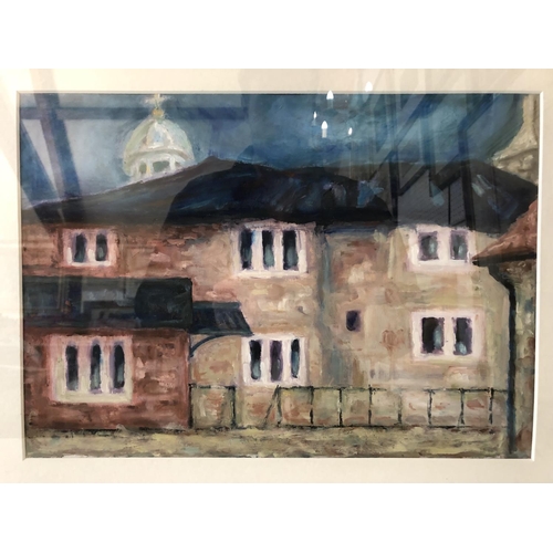 31 - Townhouses (20th Century), unsigned, oil on paper, 28 x 40 cm, mounted, framed and glazed
