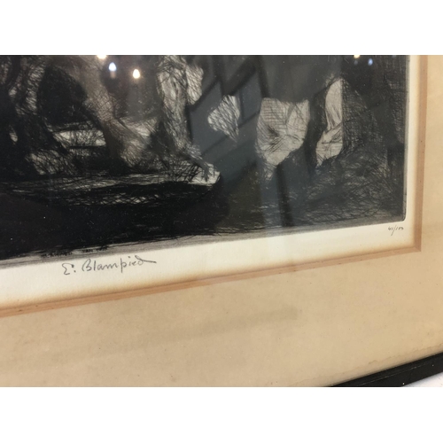 56 - Edmund Blampied (1886-1966) - 'Night Time in a Stable', 1927/8, limited edition drypoint etching, si... 