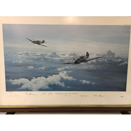 77 - Two signed limited edition prints: After Graeme Lothian - 'Eagles over the Steppe', bearing five sig... 