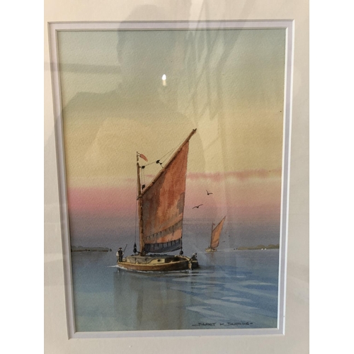 81 - Barry K. Barnes - Six maritime themed watercolours (five framed, one unframed): 'Spritsail Sailing B... 