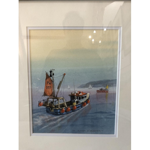 81 - Barry K. Barnes - Six maritime themed watercolours (five framed, one unframed): 'Spritsail Sailing B... 