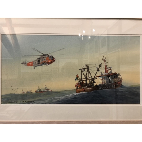 91 - Barry K. Barnes - 'Westland Sea King', watercolour on paper, signed lower left, labelled verso, 25 x... 