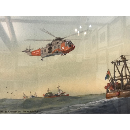 91 - Barry K. Barnes - 'Westland Sea King', watercolour on paper, signed lower left, labelled verso, 25 x... 