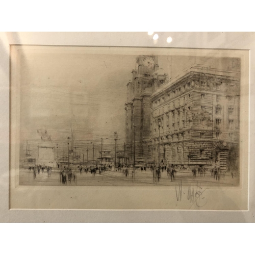 111 - William Walcot (1874-1943) - London Street Scene, drypoint etching, signed below in pencil, 9 x 15 c... 