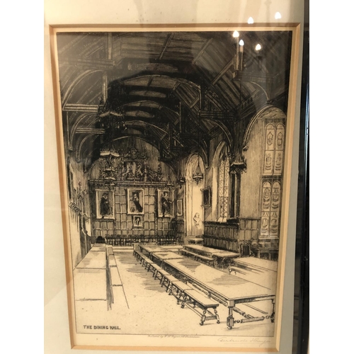 99 - Seven prints of Cambridge University to include: Gertrude Hayes - four drypoint etchings: 'The Chape... 