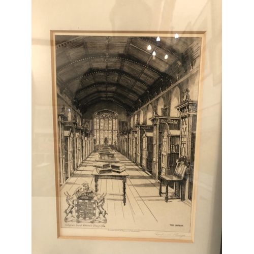 99 - Seven prints of Cambridge University to include: Gertrude Hayes - four drypoint etchings: 'The Chape... 