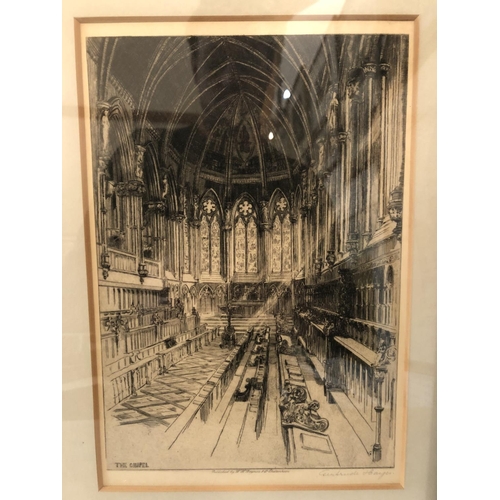 99 - Seven prints of Cambridge University to include: Gertrude Hayes - four drypoint etchings: 'The Chape... 