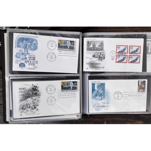 291A - An album of FDCs from the USA dating from 1946 onwards including Apollo 11 and the Moon landing toge... 