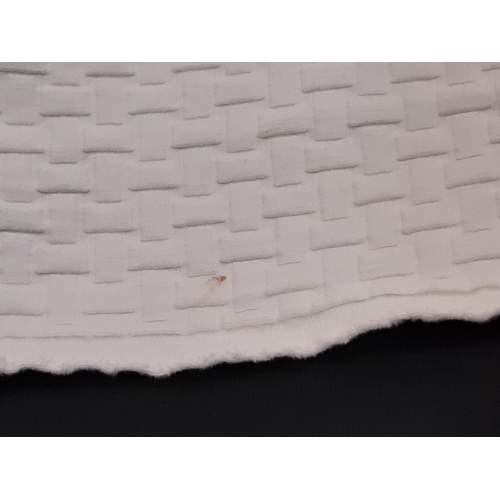 1542 - 3 white cotton bedspreads including a marcella type 250x220cm, a damask type 255x240cm and a cotton ... 