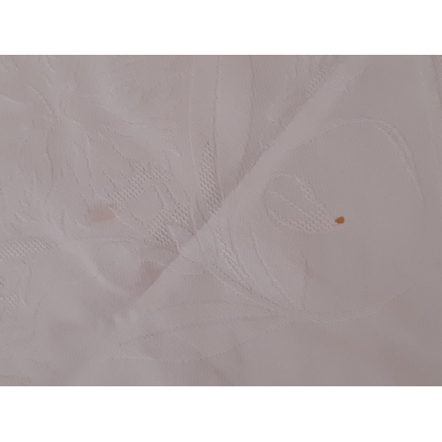 1542 - 3 white cotton bedspreads including a marcella type 250x220cm, a damask type 255x240cm and a cotton ... 