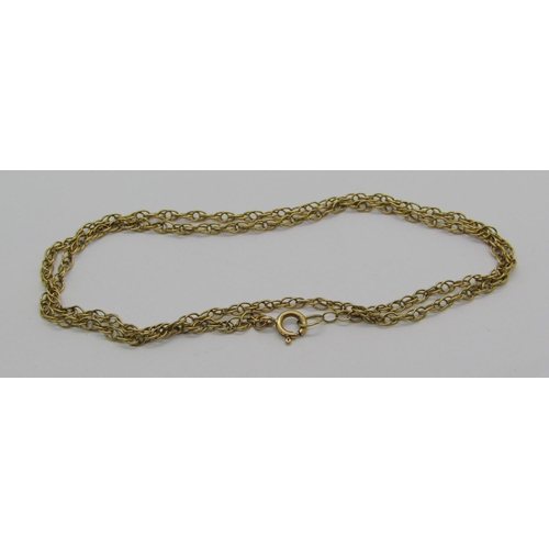 1266 - 9ct rope twist chain necklace, 5.7g