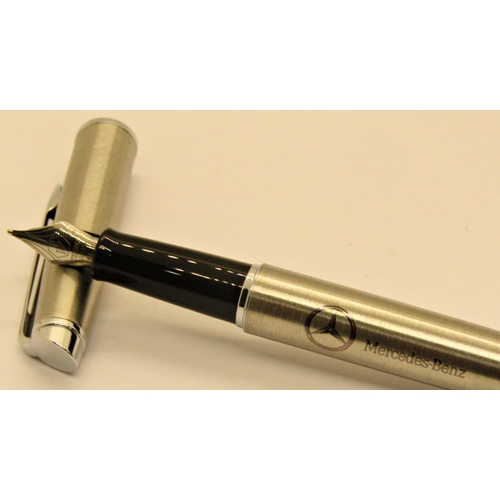 1175 - Waterman for Mercedes Benz fountain pen in stainless steel with box