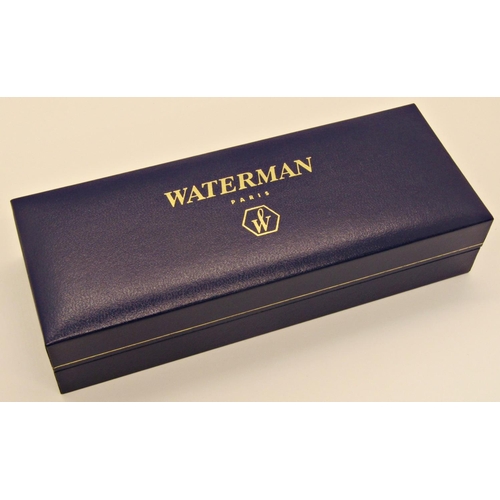 1177 - Waterman Laureat matt black fountain and rollerball pen set with box