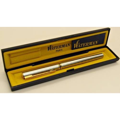 1179 - Waterman fountain pen with chrome swirl effect in box