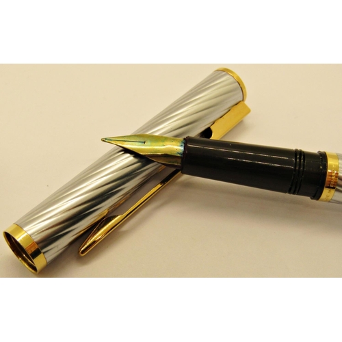 1179 - Waterman fountain pen with chrome swirl effect in box