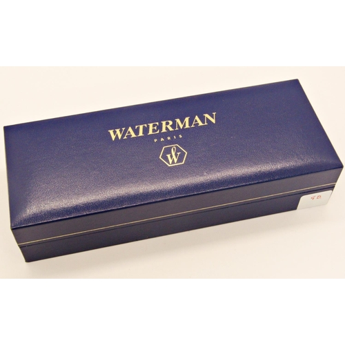 1177A - Waterman Hemisphere brushed stainless/gold fountain, rollerball and ballpoint pen and pencil set wit... 