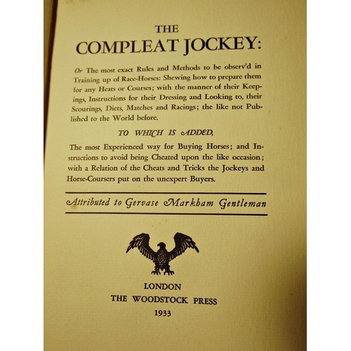 227 - Attributed to Gervase Markham - The Complete Jockey - Woodstock Press 1933, limited edition 481/500