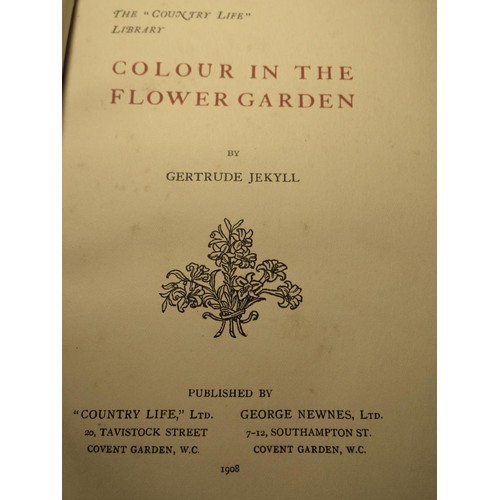 234 - Gertrude Jekyll - Colour in the Flower Garden, Country Life edition 1908, leather bound