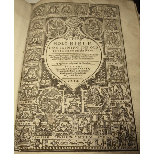 245 - 17th century bible, printed by Robert Barker, 1634, incorporating the Genealogies recorded in the sa... 