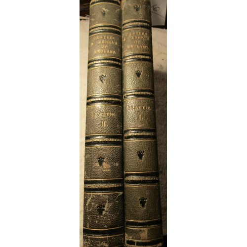 248 - William Beattie - The Castles and Abbey's of England, illustrated in two volumes, half leather bound