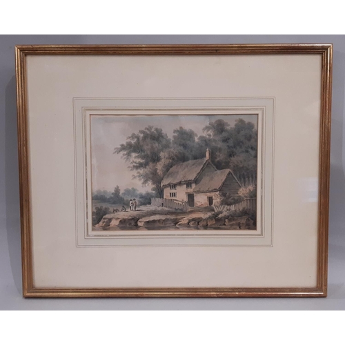 88 - Attributed to Hugh William 'Grecian' Williams (1777-1829) - 'Cocking', pencil, watercolour and India... 