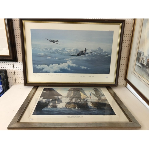 127 - Two signed limited edition prints: After Graeme Lothian - 'Eagles over the Steppe', bearing five sig... 