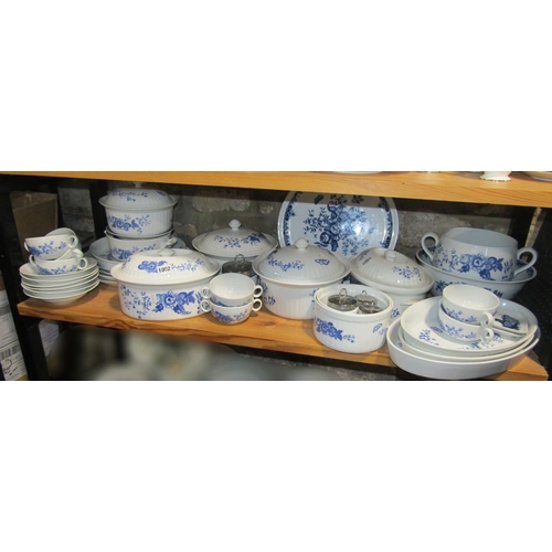 1002 - A collection of Royal Worcester Rhapsody china dinnerwares comprising two oval lidded tureens, three... 