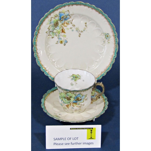 1005 - A collection of 19th century bone china cabinet cups, saucers and side plates by various makers and ... 