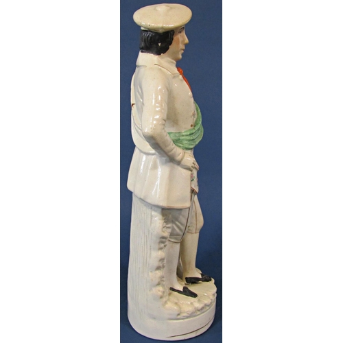 1013 - A large Staffordshire figure of Robert Burns, 40cm high approx