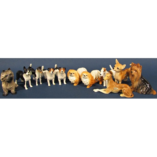 1020 - A large quantity of ceramic dogs by Sylvac, various breeds to include Afghan, Pomeranian, Setters, R... 