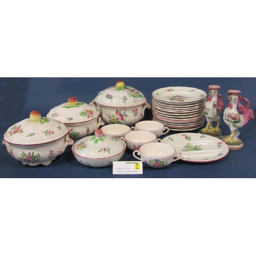 1023 - A vast quantity of Copeland Spode Marlborough and Copeland Spode Luneville, faience style dinner and... 