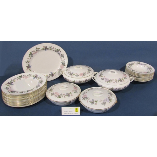 1025 - A collection of Royal Worcester June Garland bone china wares comprising thirteen coffee cans and sa... 