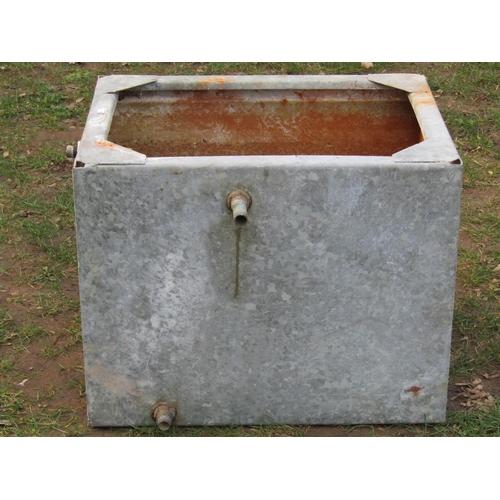 2039 - A rectangular galvanised steel water tank 61 cm wide x 46cm deep x 49cm high