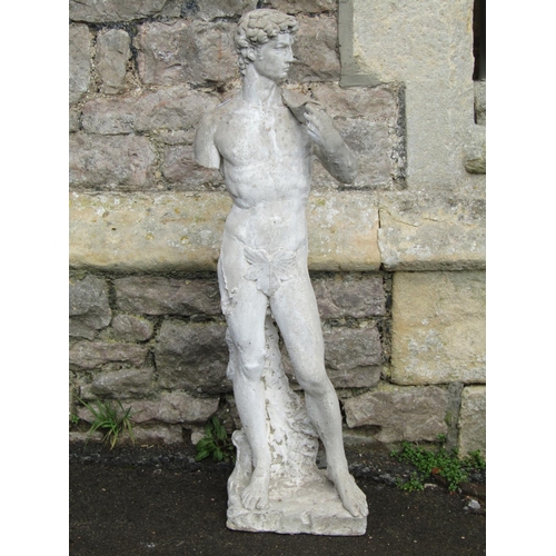 2070 - A painted and weathered cast composition stone to simulate marble garden ornament 