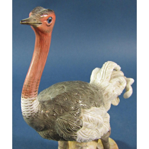 1076 - An unusual 19th century continental porcelain figure of an Ostrich, 19cm high