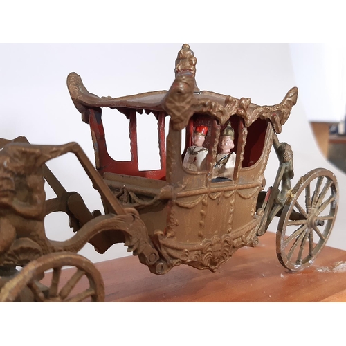 352 - George IV Coronation Coach procession model by Britains, with an 8 horse team pulling the coach of t... 