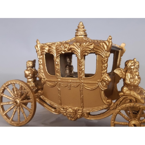 354 - A boxed Lesney Coronation Coach circa 1953; gold coach in excellent condition with Queen Elizabeth i... 