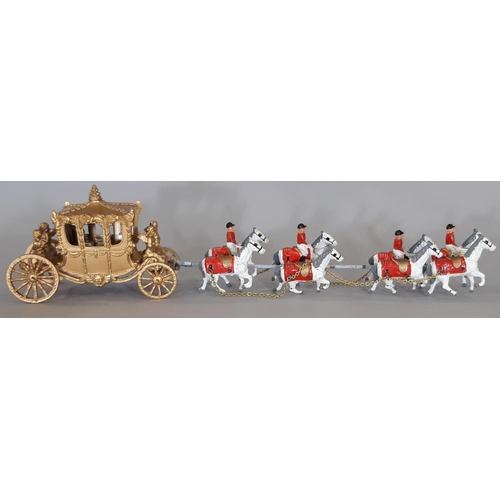 354 - A boxed Lesney Coronation Coach circa 1953; gold coach in excellent condition with Queen Elizabeth i... 