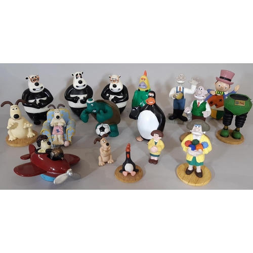 349 - Collection of small character figures including 14 Herge figures from the Tin Tin stories, various A... 