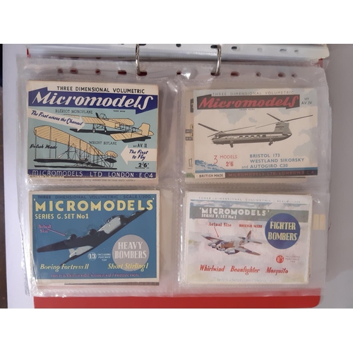 344 - A large collection of vintage Micromodels card kits including approx 42 packs of aircraft, locomotiv... 